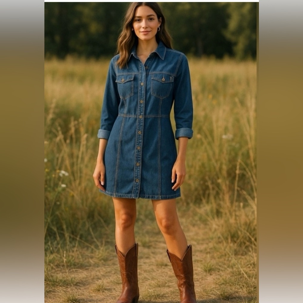 FRYE Denim mini dress